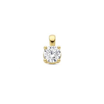 Hanger, 14krt.goud met Lab grown Diamant 0.25ct  (lengte: 8,5 mm.) - 24836