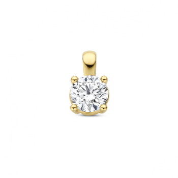 Hanger, 14krt.goud met Lab grown Diamant 0.25ct  (lengte: 8,5 mm.) - 24836