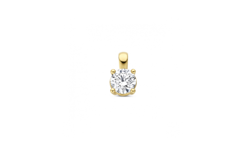Hanger, 14krt.goud met Lab grown Diamant 0.25ct  (lengte: 8,5 mm.) - 24836