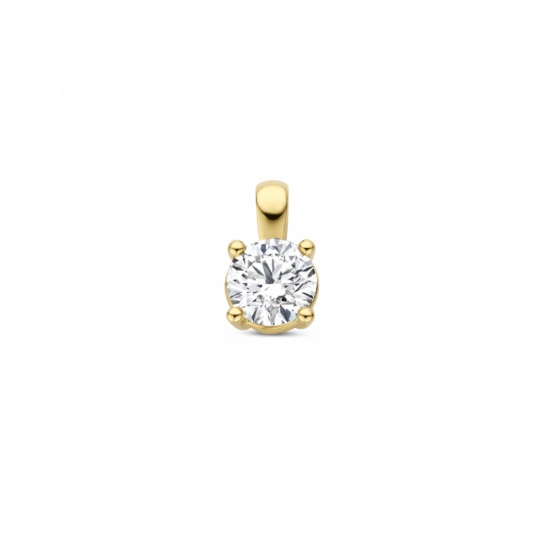 Hanger, 14krt.goud met Lab grown Diamant 0.25ct (lengte: 8,5 mm.) - 24836 Hanger, 14krt.goud met Lab grown Diamant 0.25ct (lengte: 8,5 mm.) - 24836