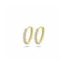 Oorringen, 9 karaat met zirkonia (12,5x1,5mm.) - 24810 Oorringen, 9 karaat met zirkonia (12,5x1,5mm.) - 24810