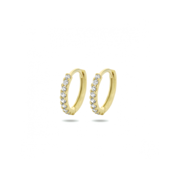 Oorringen, 9 karaat met zirkonia (12,5x1,5mm.) - 24810