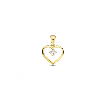Hanger, 9 karaat hart met zirkonia - 24802