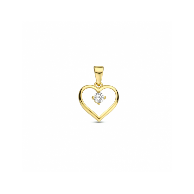 Hanger, 9 karaat hart met zirkonia - 24802 Hanger, 9 karaat hart met zirkonia - 24802