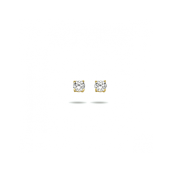 Oorknoppen, 9 karaat met zirkonia 3 mm. - 24801