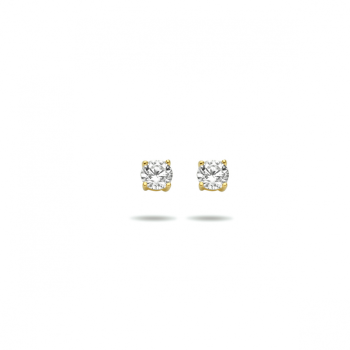 Oorknoppen, 9 karaat met zirkonia 3 mm. - 24801