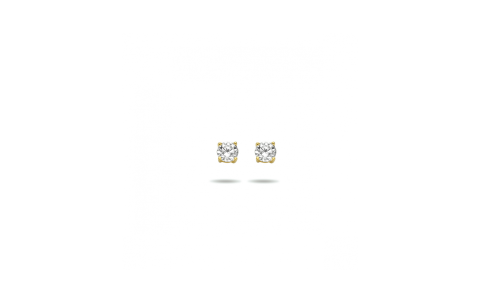 Oorknoppen, 9 karaat met zirkonia 3 mm. - 24801