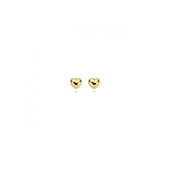 Oorknoppen, 9 karaat hart 4mm. - 24803