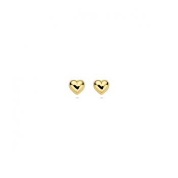 Oorknoppen, 9 karaat hart 4mm. - 24803