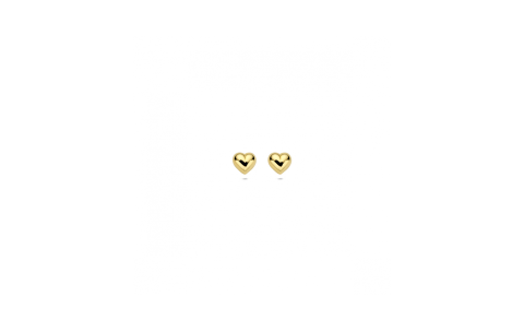 Oorknoppen, 9 karaat hart 4mm. - 24803