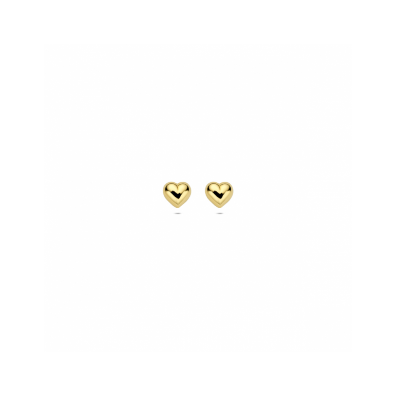 Oorknoppen, 9 karaat hart 4mm. - 24803