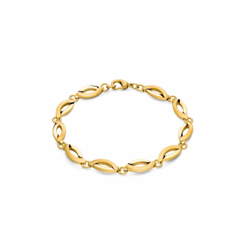 Boccia Armband, model  03001-04 titanium/verguld breedte schakel 7mm. (lengte: 20cm.) - 24998