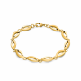 Boccia Armband, model  03001-04 titanium/verguld breedte schakel 7mm. (lengte: 20cm.) - 24998