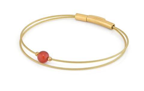 CLIC, Thinking of You edelstaal vergulde armband met Carneool (18cm.) - 22808