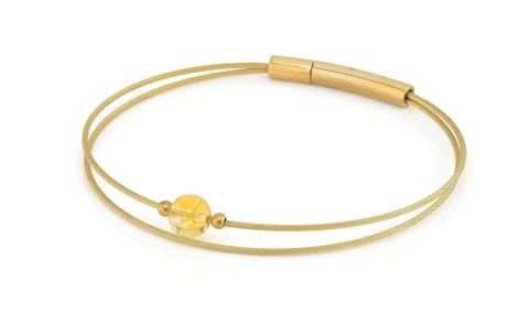 CLIC, Thinking of You edelstaal vergulde armband met Citrien - 22809