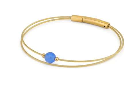 CLIC, Thinking of You edelstaal vergulde armband met blauwe Agaat.. - 22805