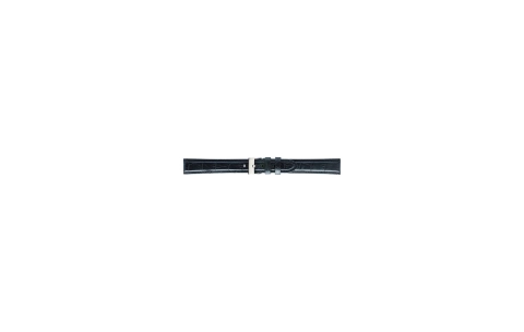EXTRA LONG alligator print calf leather watch strap, mat. With strong case and buckle connection, stitchinged loop and stainless steel buckle. This watch strap has soft leather lining and is super flexible. - 21938