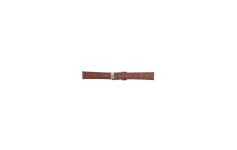 Flat or thin alligator print, calf leather watch strap with stainless steel buckle and soft nubuck lining. - 20338