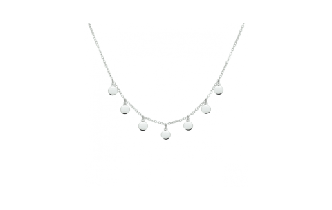 HC Collier, zilver gerhodineerd rondjes (lengte:41-45cm.) - 23194