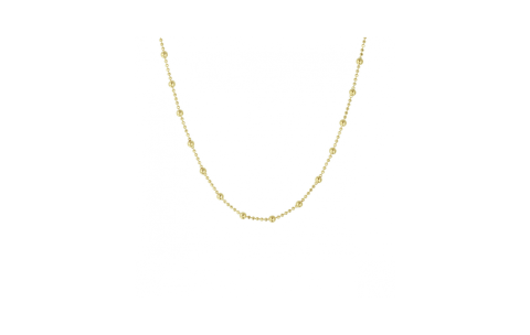 HC Collier, zilver verguld bolletjes (lengte: 40-44cm.) - 22759