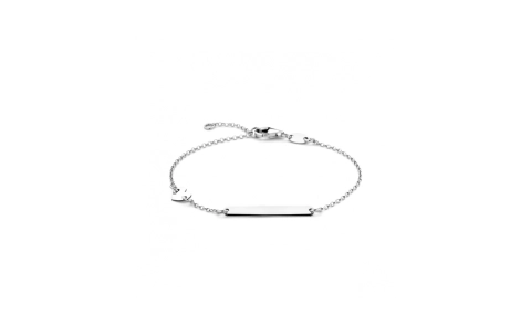 HC Graveerarmband, zilver gerhodineerd met hart (16-18 cm.) - 23392