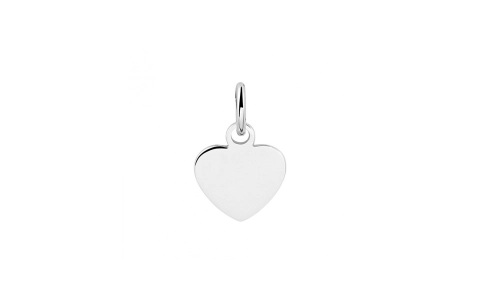 HC Graveerhanger, zilver gerhodineerd hart (8mm.) - 23238