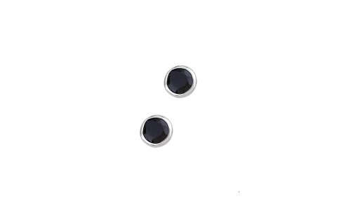 HC Oorknoppen, zilver gerhodineerd zwart zirkonia - 23053