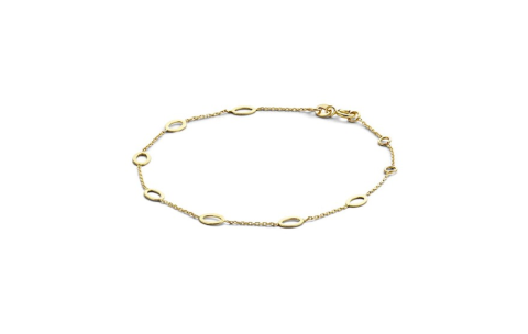 Jackie Armband, 14krt.goud Bahia Oval (lengte: 17,5-19cm.) - 20255