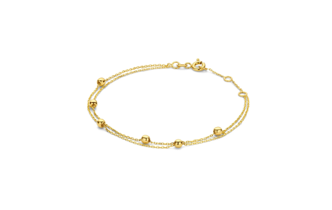 Jackie Armband, 14krt.goud Double Bubble  (lengte verstelbaar: 16-18cm.) - 22820