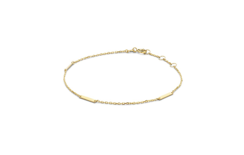Jackie Armband, 14krt.goud Triple Bar (lengte: 17-19cm.) - 19697