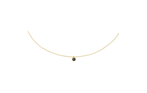Jackie Collier, 14krt.goud "Black Agate Necklace" (lengte: 40-45mm.) - 23113
