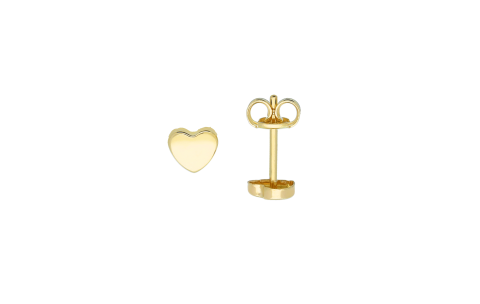 Jackie Oorknoppen, 14krt.goud Plain Heart (5mm.) - 19072