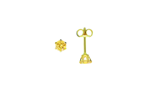 Jackie Oorknoppen, 14krt.goud met citrien (3mm.) - 19061