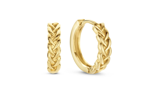 Jackie Oorringen, 14krt.goud Petit Sablon 3x11mm. - 22747
