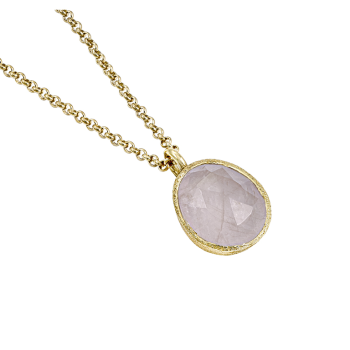 Jorge Revilla Hanger, zilver/18krt.verguld met Rose Quartz Shade Collection excl.collier (lengte: 17mm.) - 23770 Jorge Revilla Hanger, zilver/18krt.verguld met Rose Quartz Shade Collection excl.collier (lengte: 17mm.) - 23770