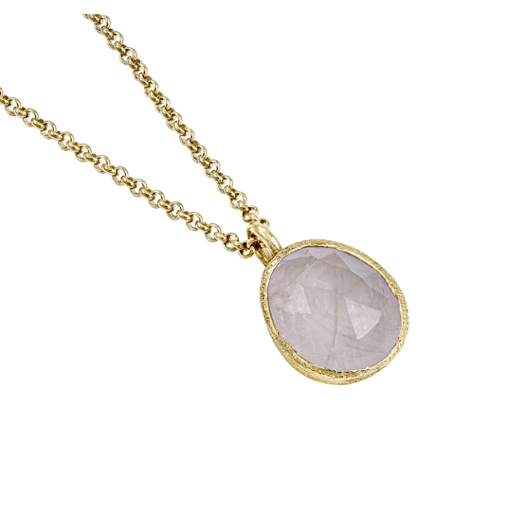 Jorge Revilla Hanger, zilver/18krt.verguld met Rose Quartz Shade Collection excl.collier (lengte: 17mm.) - 23770 Jorge Revilla Hanger, zilver/18krt.verguld met Rose Quartz Shade Collection excl.collier (lengte: 17mm.) - 23770