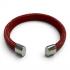 Armband, roggenleer/staal (12mm.breed)  kleur rood - 10023