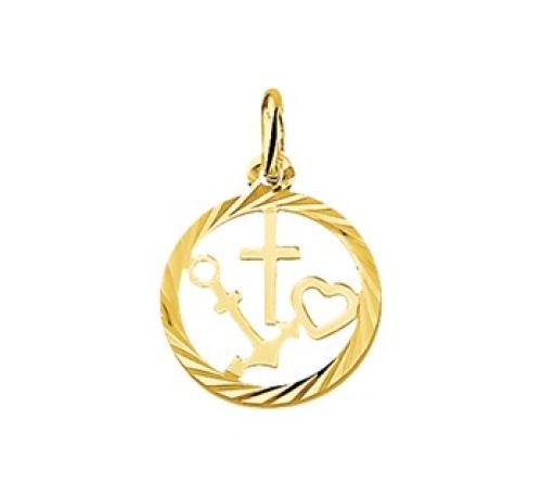 HC Hanger, 14krt.goud Geloof-Hoop-Liefde (14,5mm.) - 10230