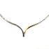 Collier, zilver/14krt.goud  met diamant totaal 0,06ct. (lengte: 43cm.) - 10334