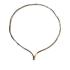 Collier, zilver/14krt.goud  met diamant totaal 0,06ct. (lengte: 43cm.) - 10334