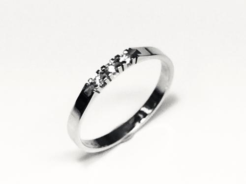 Eclat Alliance ring, model A303-3x3W totaal 0.09ct.diamant (maat 17) - 11109