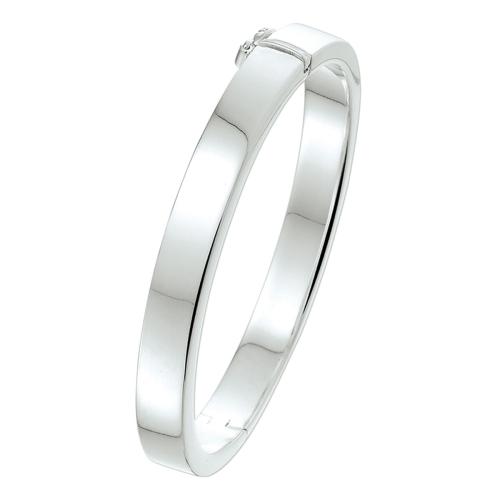 HC Bangle, zilver vlak met scharnier (8mm.) - 11157