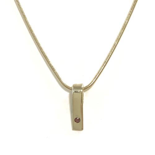 HC Hanger, 14krt.goud met robijn (lengte hanger:12mm.) excl. collier - 1147
