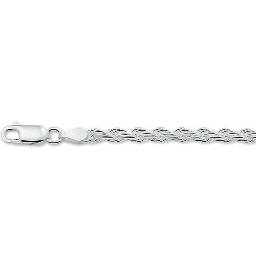 Colllier, zilver koord 3,5mm. (lengte: 45cm.) - 11499