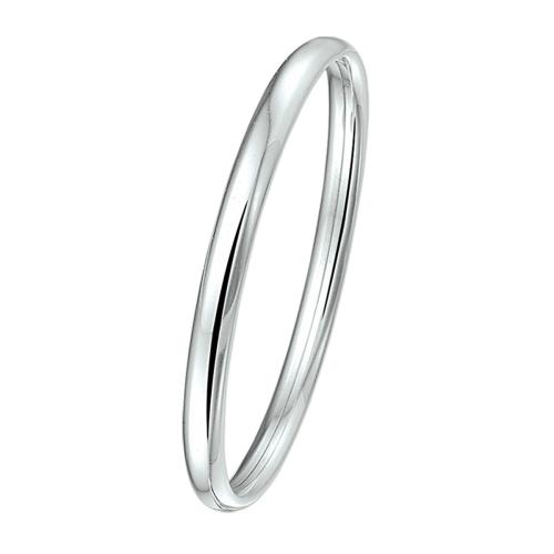 Bangle, zilver halfrond maat XS (4x50mm.) - 11767