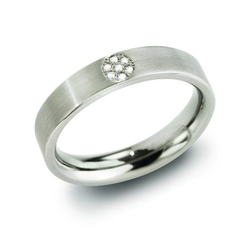 Boccia Ring, Titanium Model 0121-05 breedte:4,5mm. met diamant 0,035ct. (maat 53) - 12336