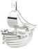 Zilverstad Spaarpot, Piratenboot (7x14x15cm.) verzilverd - 12350