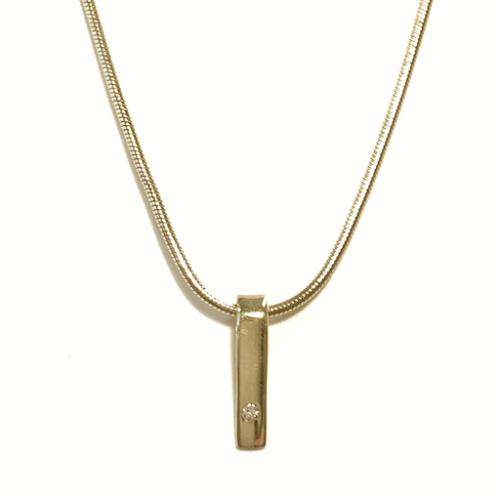 HC Hanger, 14krt.goud met diamant (lengte hanger:12mm.) excl. collier - 1239