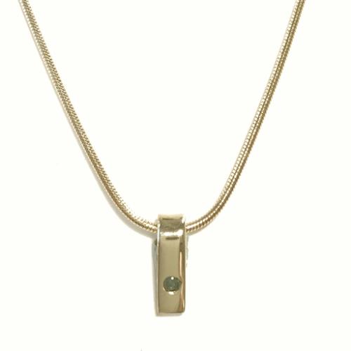 HC Hanger, 14krt.goud met smaragd (lengte hanger:10mm.) excl. collier - 1258