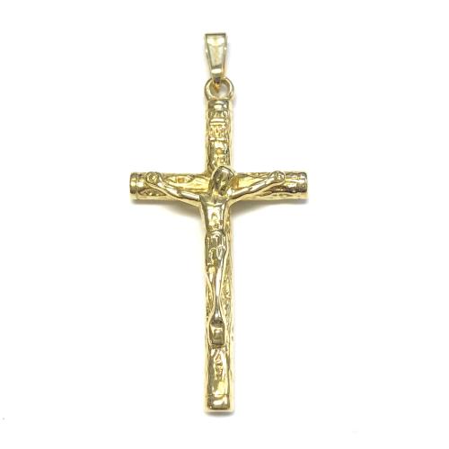 HC Hanger, 14krt.gouden kruis met korpus 3,5x2cm. rond staaf massief (6,6gram) - 12594